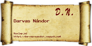 Darvas Nándor névjegykártya