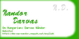 nandor darvas business card