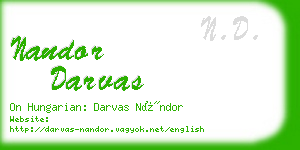 nandor darvas business card